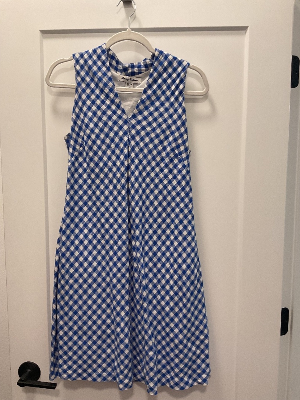 Tommy Bahama Royal Blue Check Sleeveless Dress XS